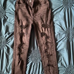 Distressed black jeans